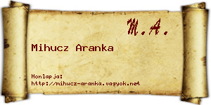 Mihucz Aranka névjegykártya