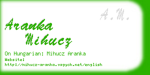 aranka mihucz business card